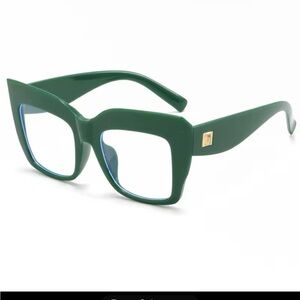 **NEVER WORN** Elegant Green Square oversized Frame Glasses